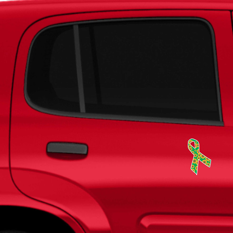 Miniatura: Adesivo 9x14cm Lacinho Girassol deficiência oculta para carro moto a453