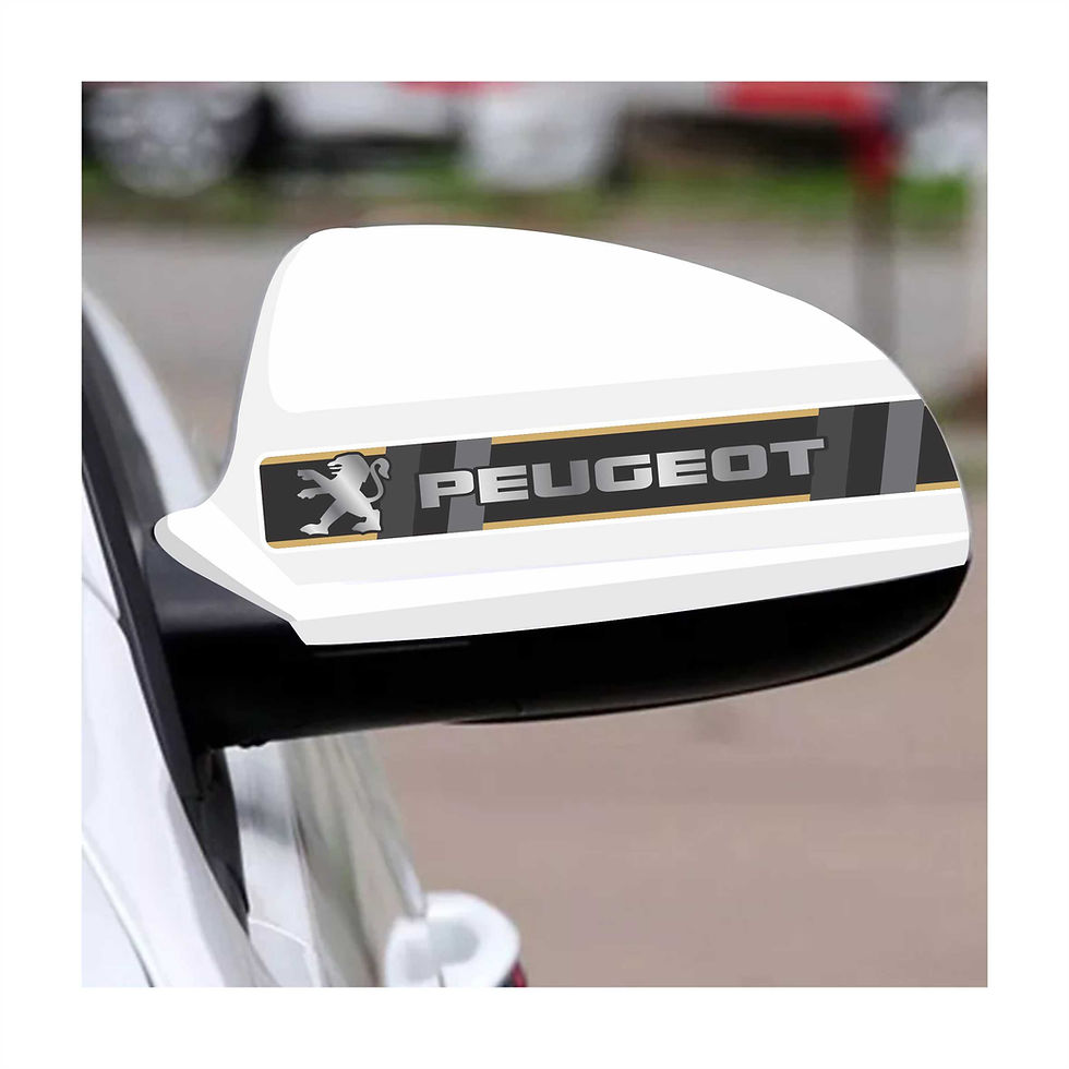 Par Adesivos Retrovisor de Carro Peugeot 14x2cm R001