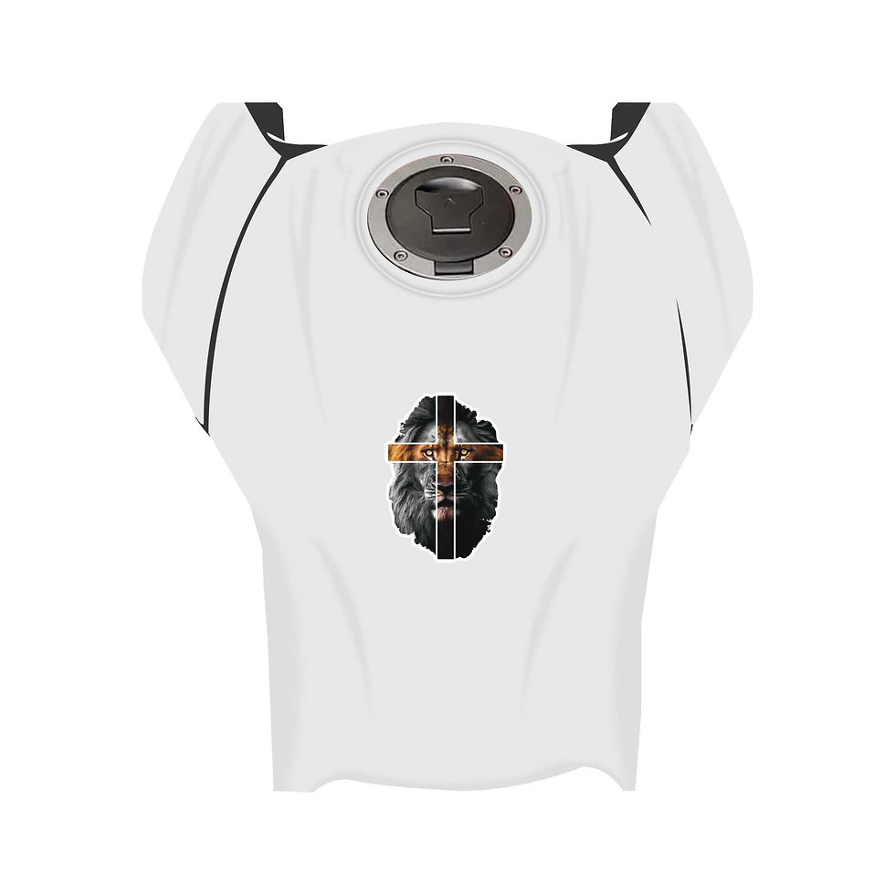 Miniatura: Adesivo carro moto caminhão Leão e a Cruz 15x21cm e 7,5x10cm a449