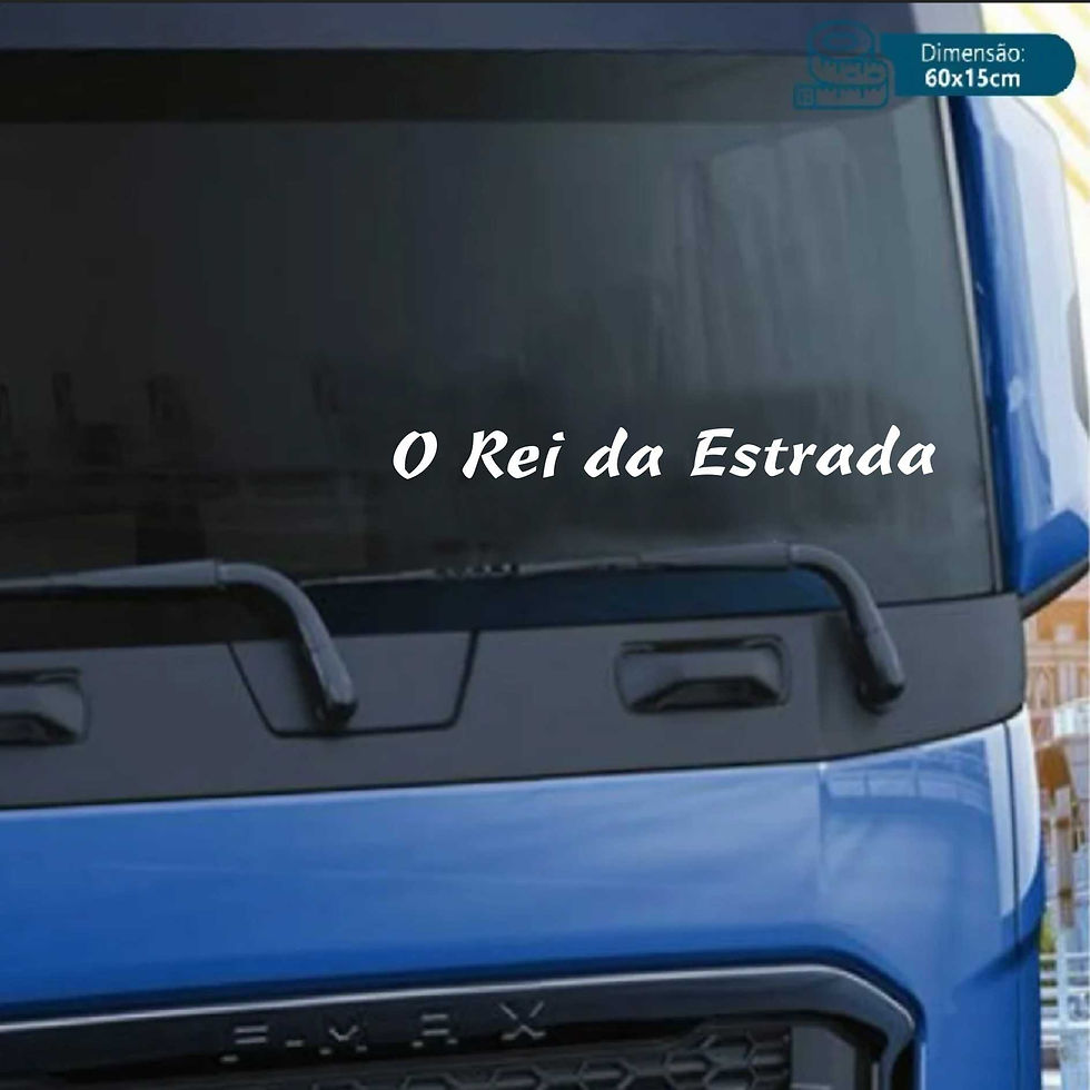 Miniatura: Adesivo  60x6cm O Rei da Estrada Para-brisa Caminhão Van Carro a361