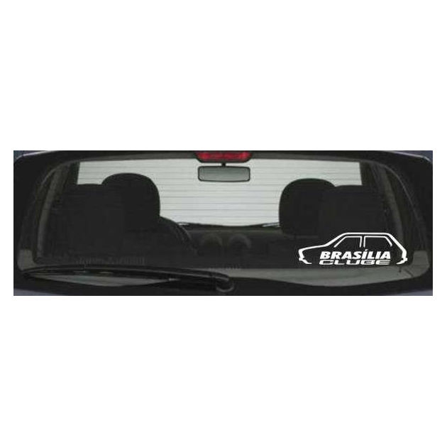 Adesivo Clube do Volkswagen Brasília 15cm branco