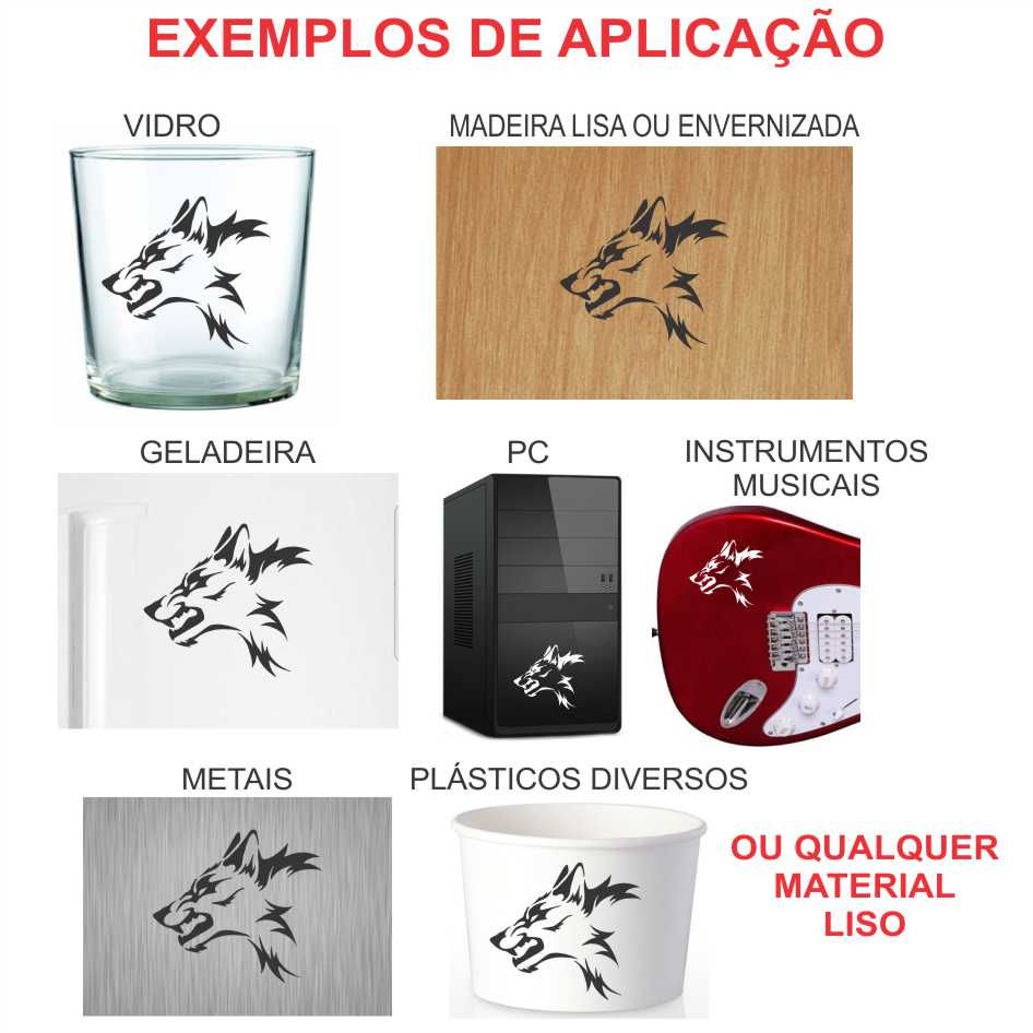 Thumbnail: Adesivo Decorativo Lobo Mod 1 - 10x9cm ou 20x18cm