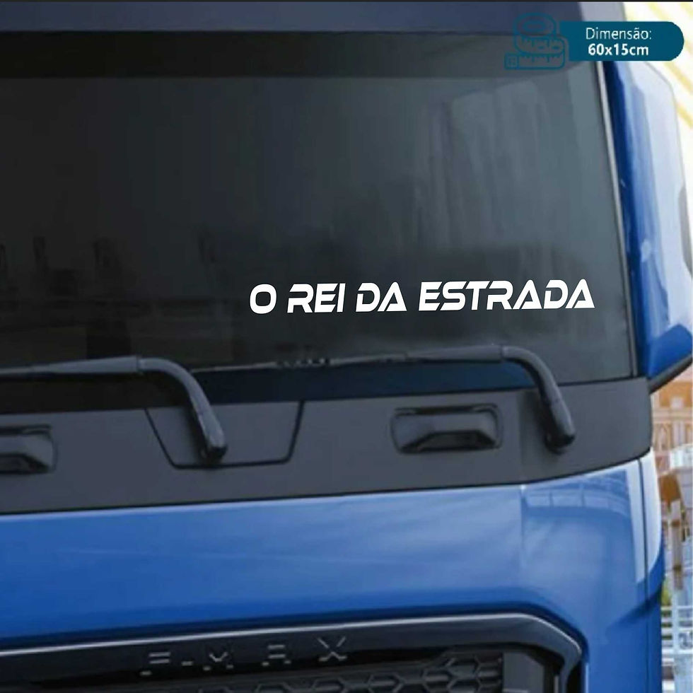 Miniatura: Adesivo  60x6cm O Rei da Estrada Para-brisa Caminhão Van Carro a361