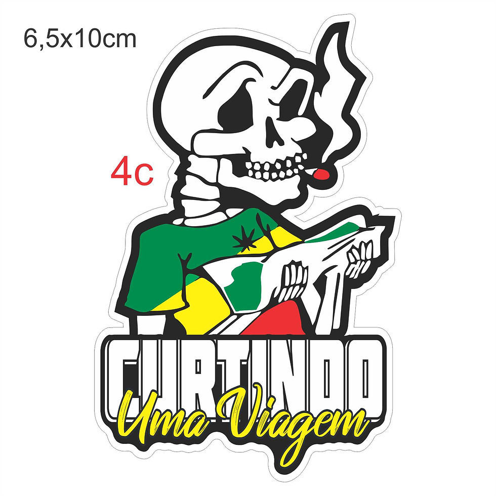 Adesivo 6,5x10cm Caminhão Boléia curtindo uma viagem 4c