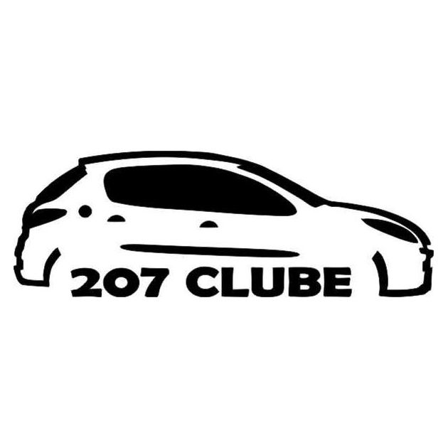 Adesivo Clube do Peugeot 207 - 15cm preto