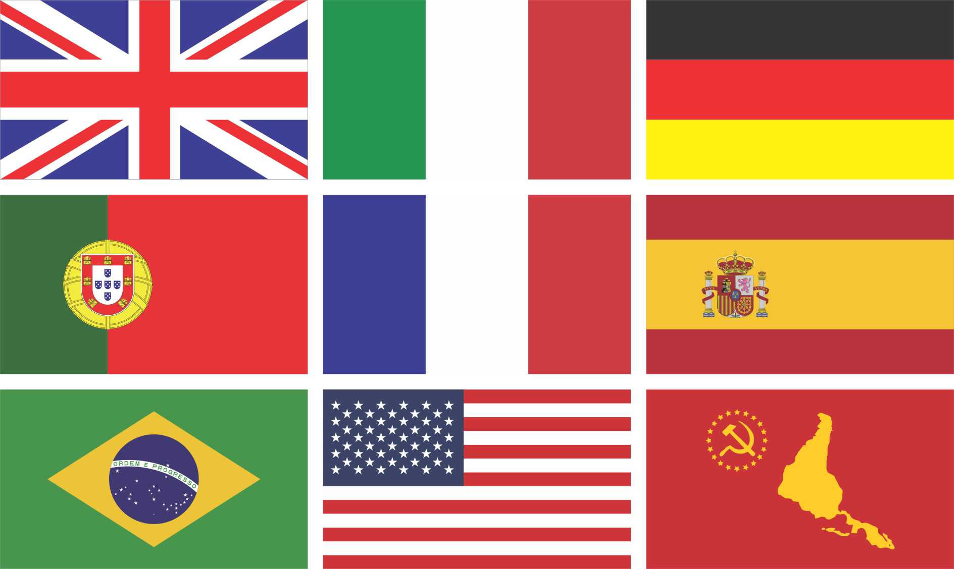 01 unidade. Adesivo Bandeiras Brasil Italia Alemanha Ursal Paises 20x11cm a119