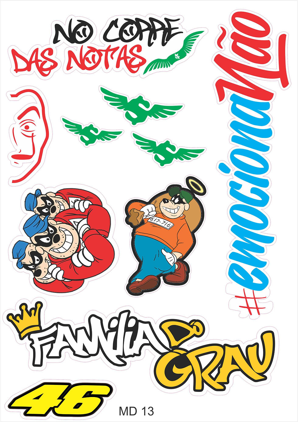 Adesivo Cartela tam. A4 Motorista Caminhão Boléia Moto a391 md13