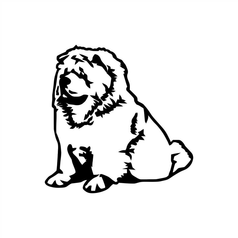 Adesivo Cachorro Chow Chow Chowchow 10x10cm ou 20x20cm Carro Moto