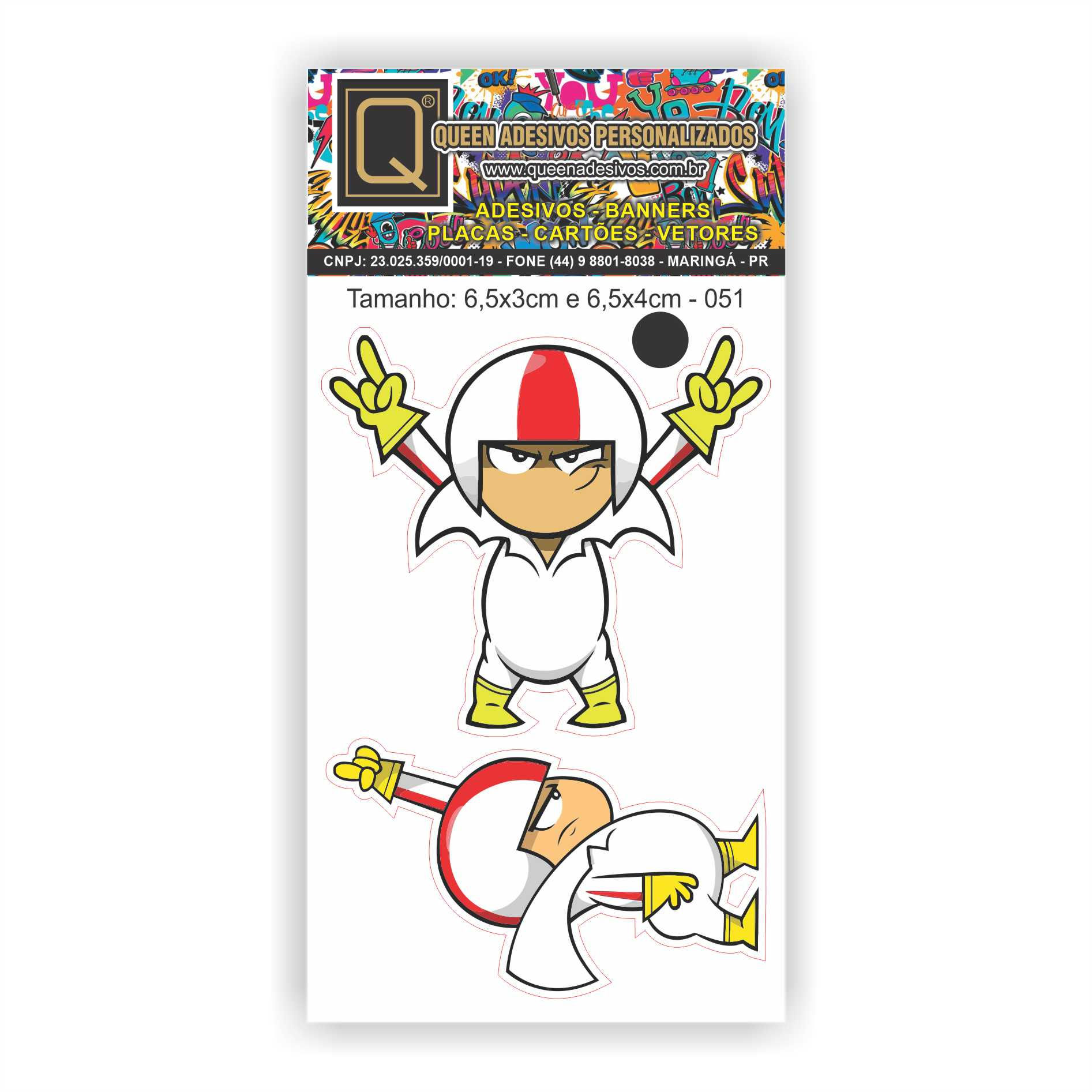 Adesivo Tamanho: 6,5x3cm e 6,5x4cm - 051 - Kick Buttowski
