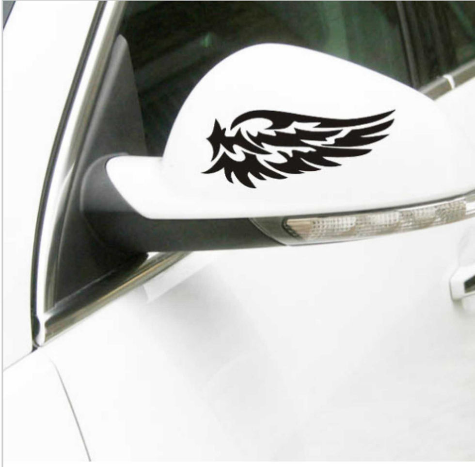Miniatura: Adesivo Retrovisor Tanque Moto Asas De Anjo 14x7cm Valor Par