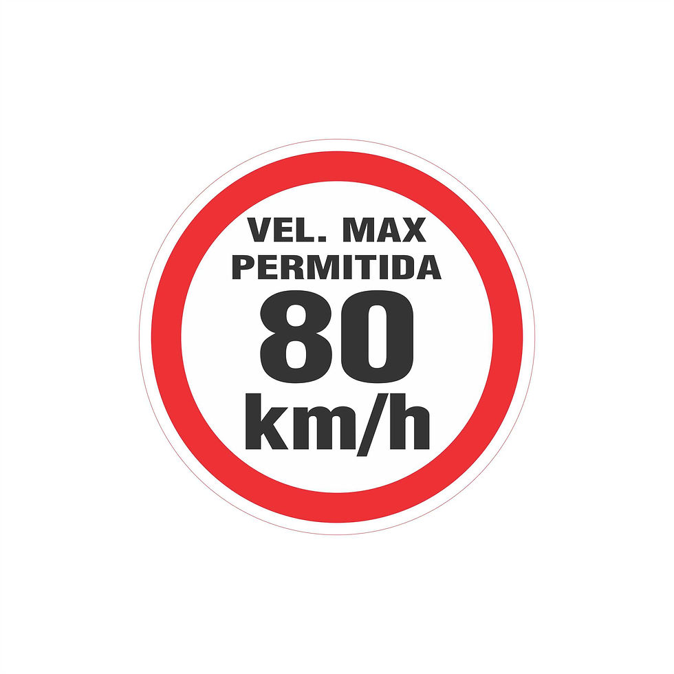 Thumbnail: Adesivo 23cmx23cm Velocidade Máxima 60km 70km 80km 90km 100km 110km Controlada