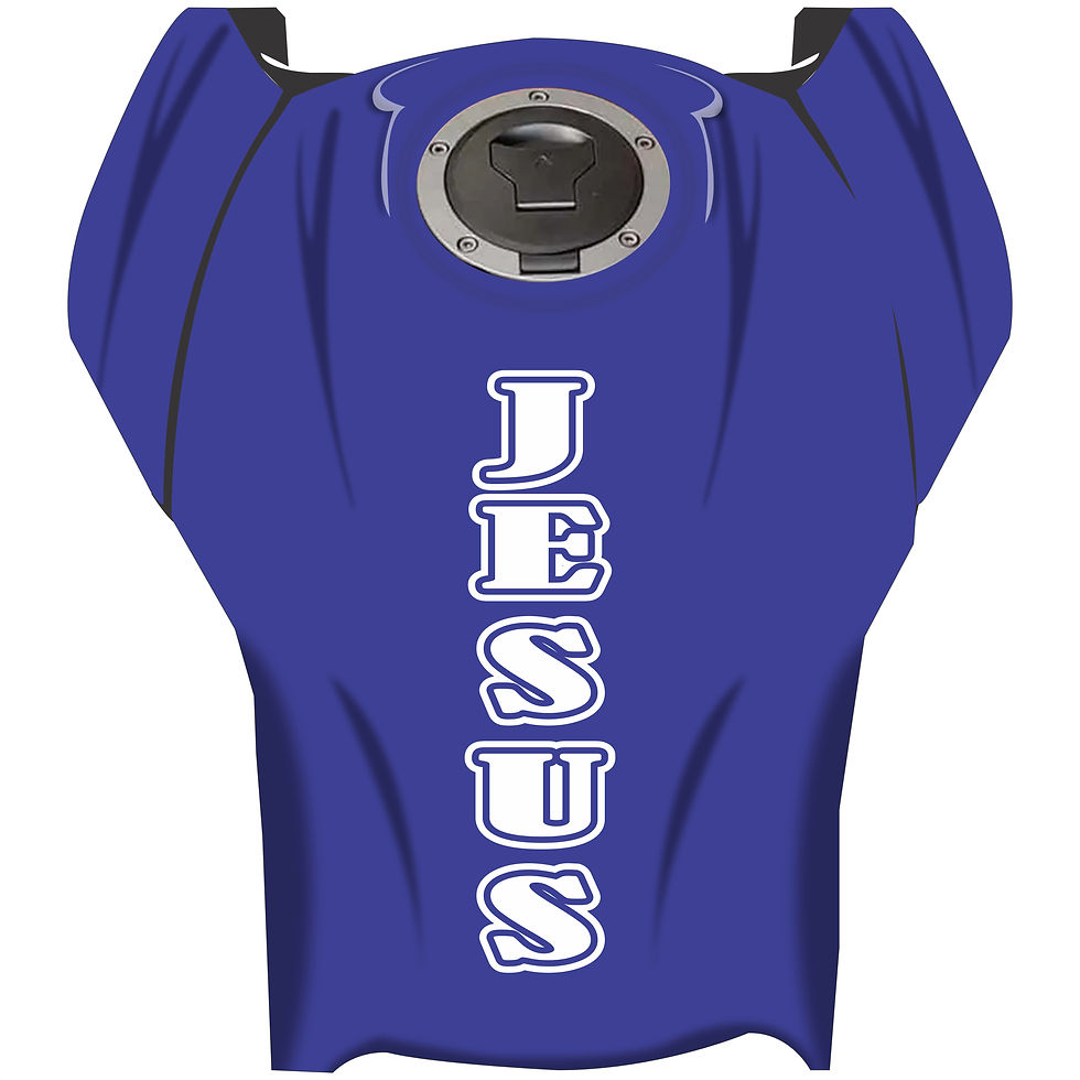 Thumbnail: Adesivo Não resinado tanque de moto Jesus modelo 2 - 6x24cm - 2