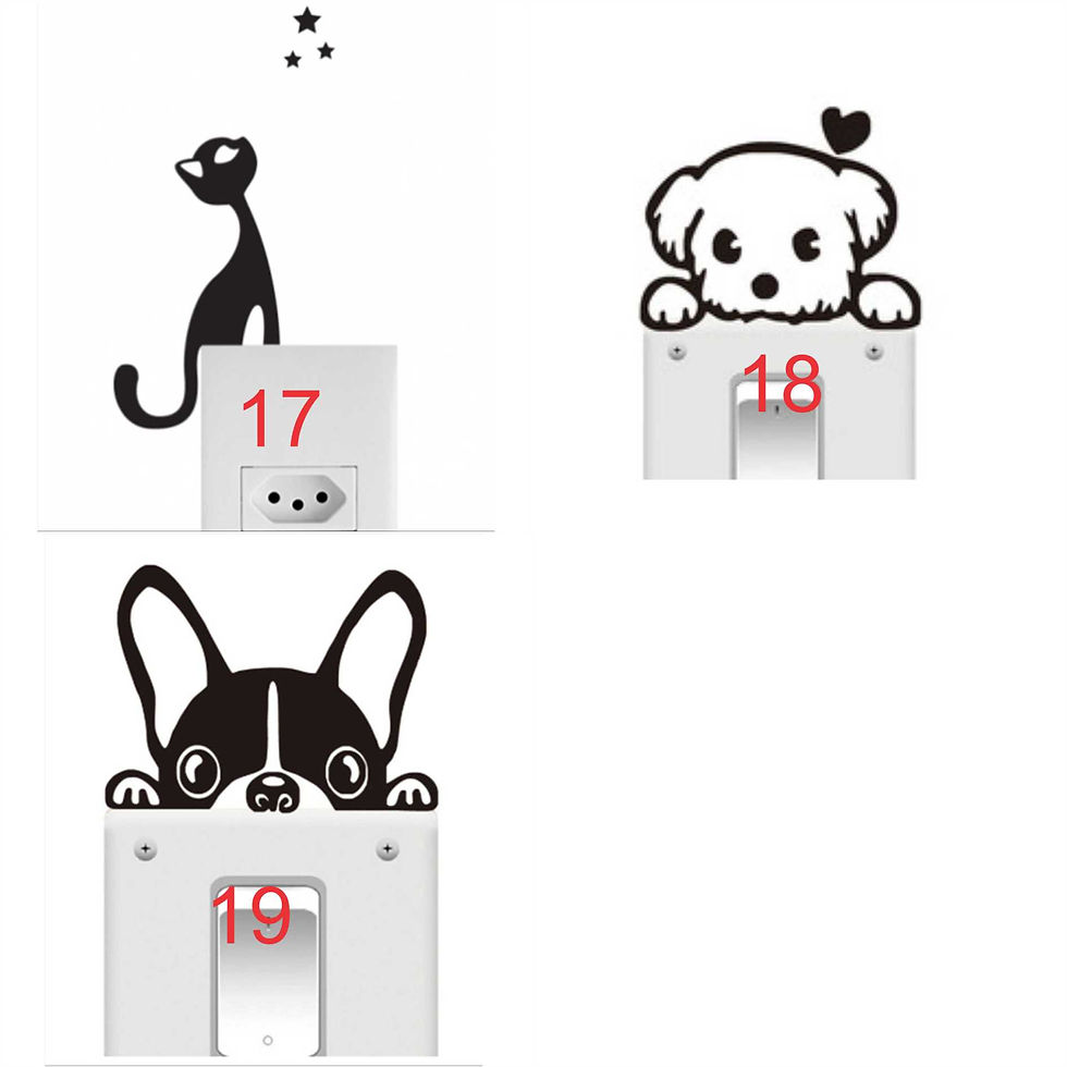 Thumbnail: 02 Adesivos Decorativo Parede Gato Cachorro Dog Tomada A075