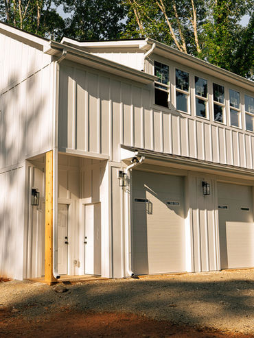 Detached garage with upper level living space at the Honey Suckle project