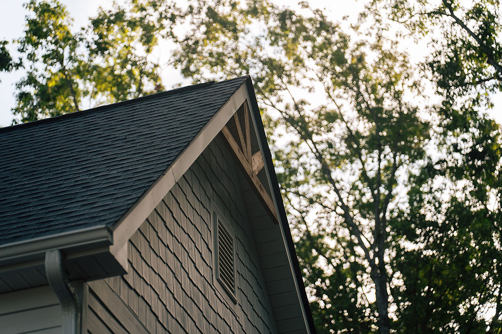 Roof detail of a custom new construction home in Upstate South Carolina