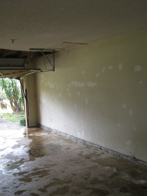 Interior room damaged during storm restoration project