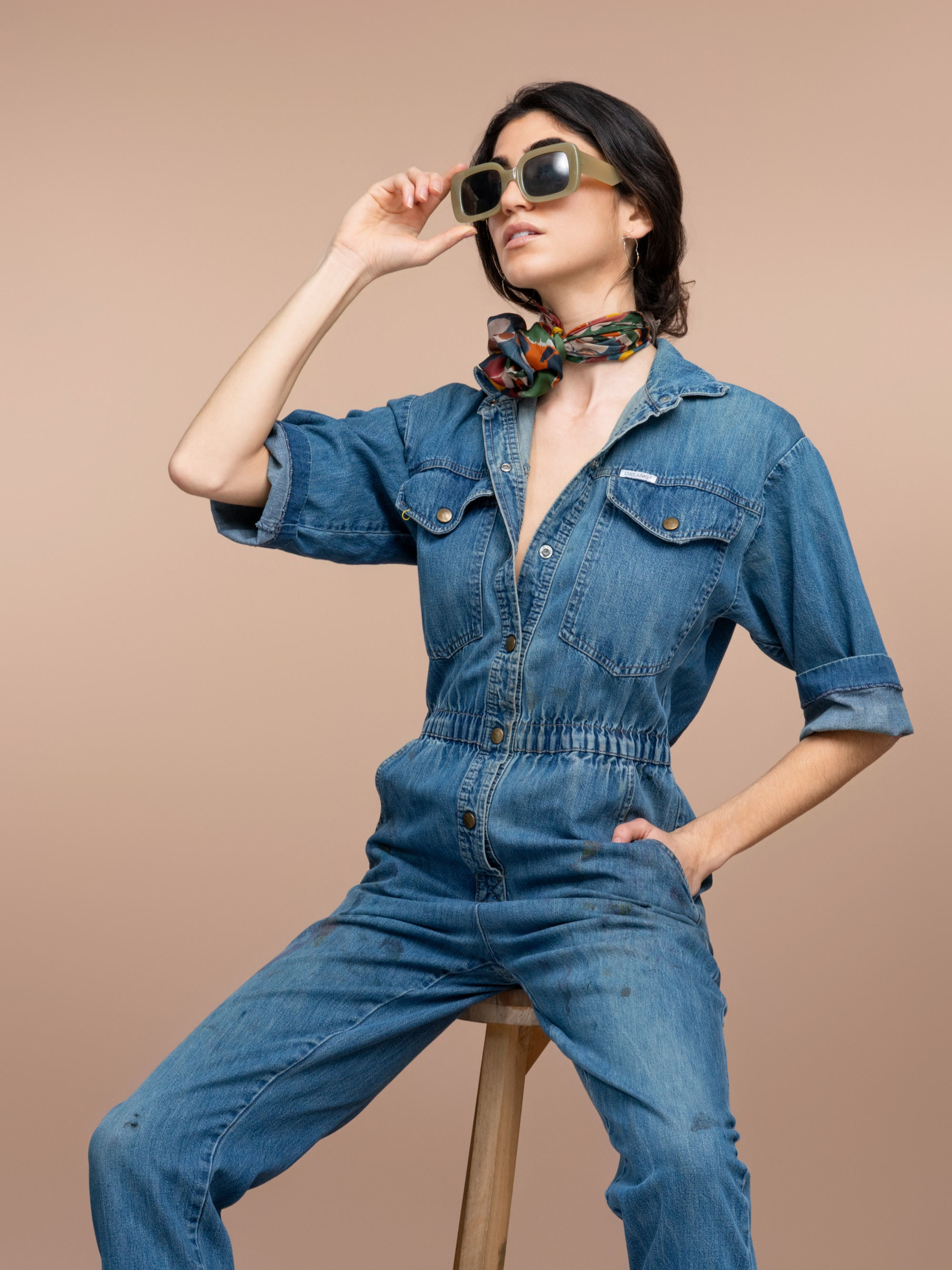 Ruby Stripe silk bandana