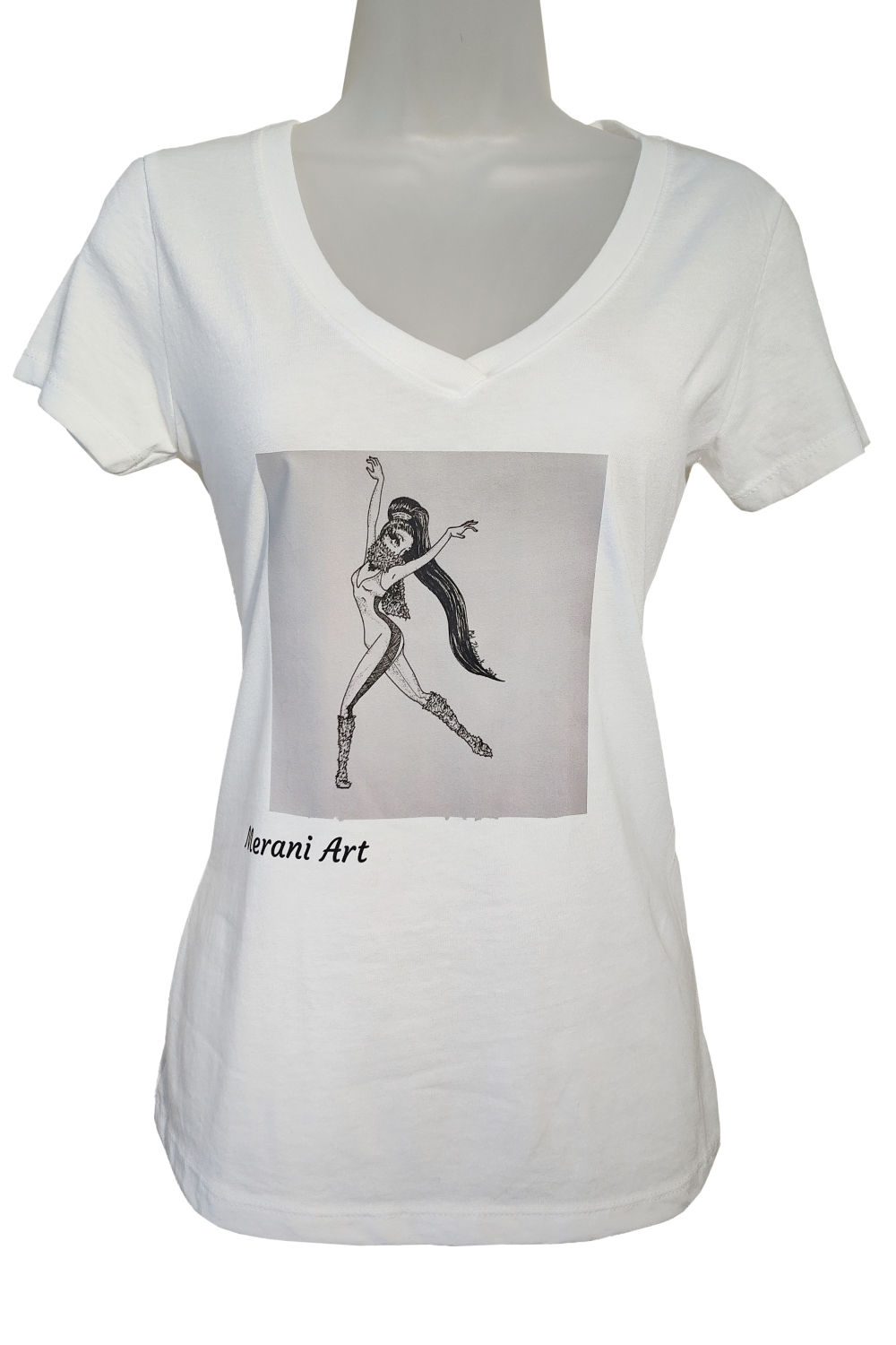 Body Movement White Women's V-Neck T-Shirt