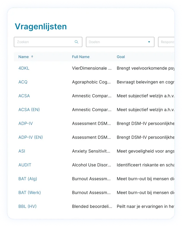 Online vragenlijsten EPD