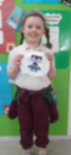 Well done to Róisín in 1st Class for her great efforts in swimming! She earned her Trojan hat for fast swimming. Well done Róisín!