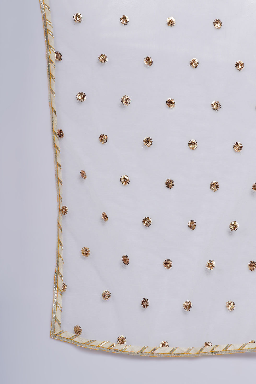 Thumbnail: Girls Cotton Floral Embroidery and Lacework Frock Kurta with Sharara and Dupatta