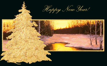 Happy New Year winter tree scene.gif