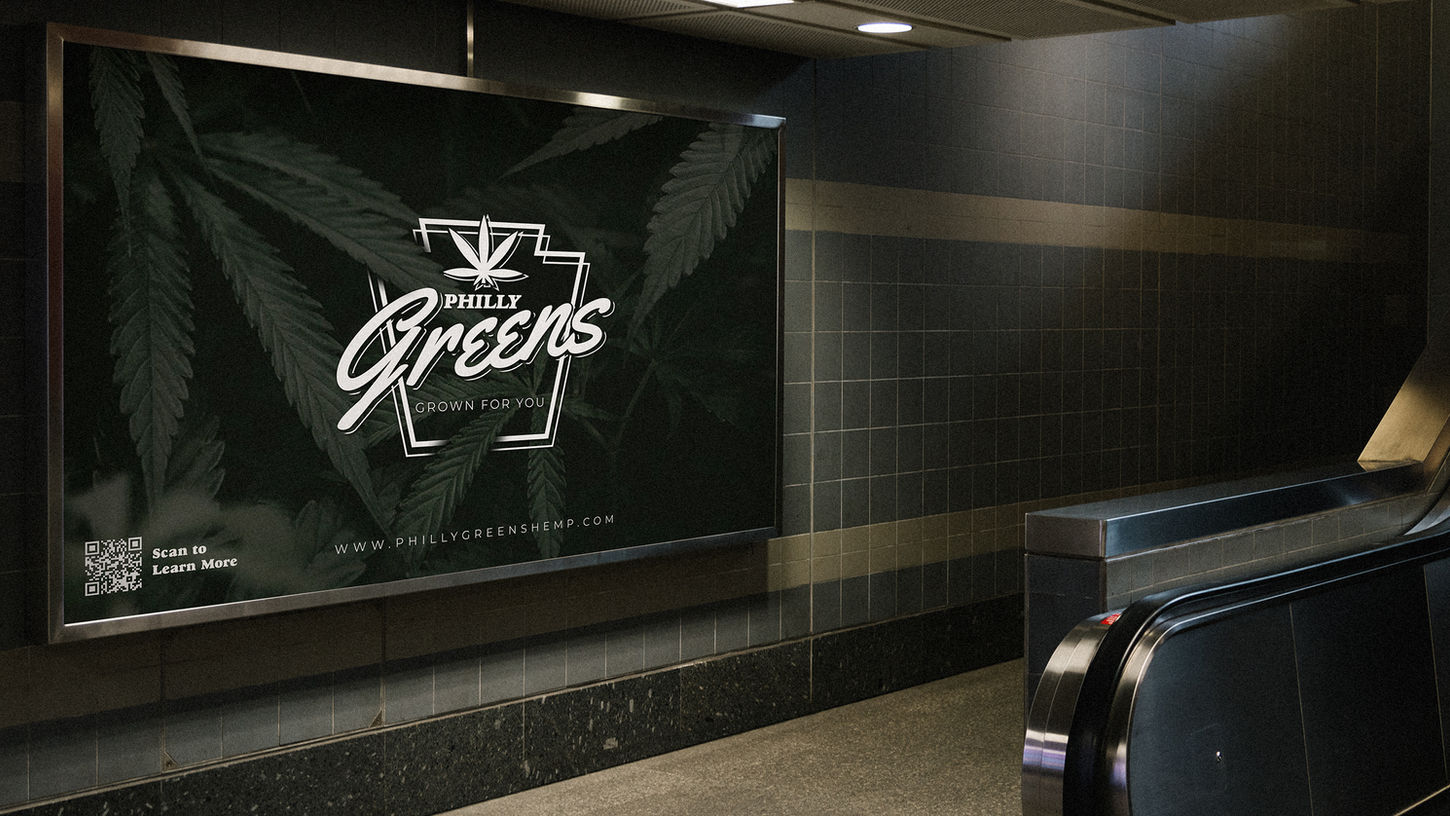 Philly Greens Brand Identity - Logo Design, Billboard Graphic Advertisement