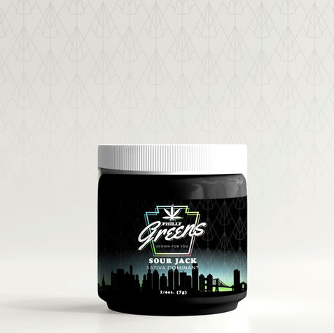 Philly Greens Packaging Design + Print & Production - 7g Sativa Dominant Packaging Label