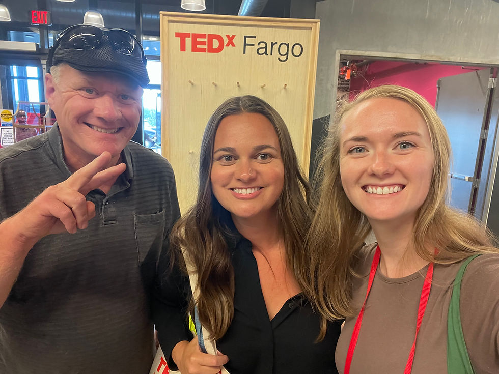 Gary Opp, Sally Miskavige, Morgan Opp at the TEDx Fargo Meeting