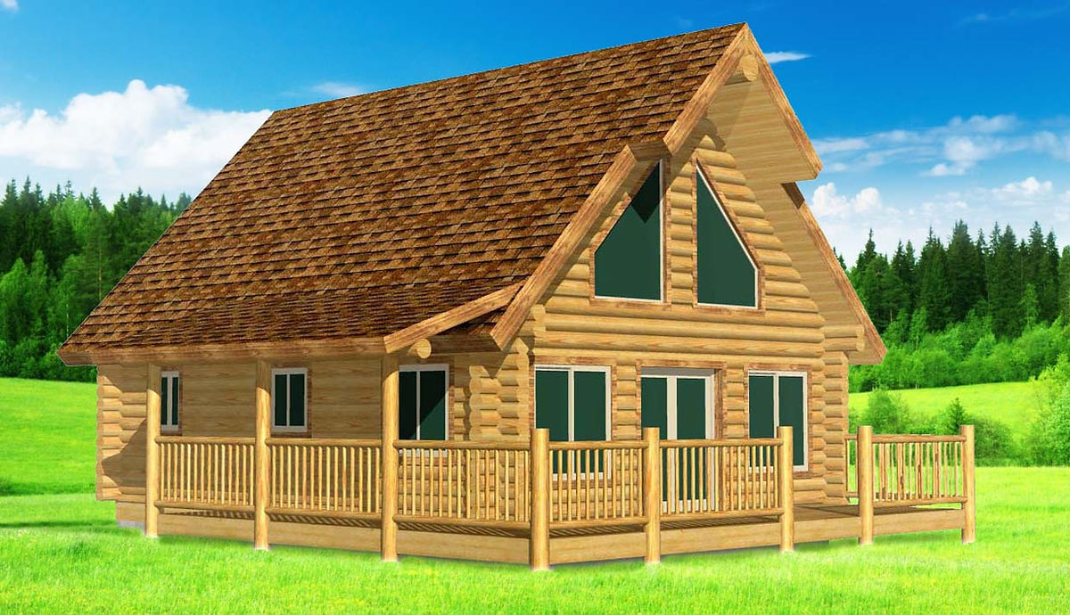 24x28 Glacier Chalet log cabin kit house