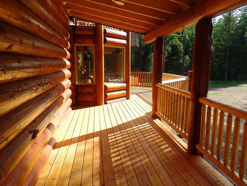 Log home deck porch railing from Lazarus
