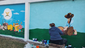 El grupo de mujeres rurales de la SFR Chacras de Porongos inauguró su mural