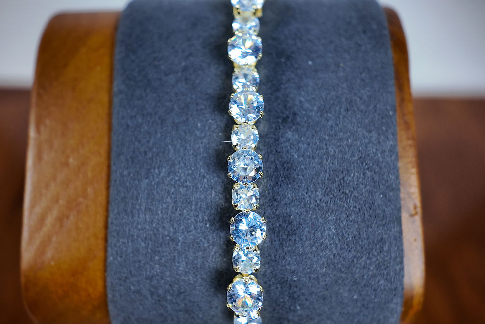 Thumbnail: Cubic Zirconia Tennis Bracelet Gold Colour Jewellery