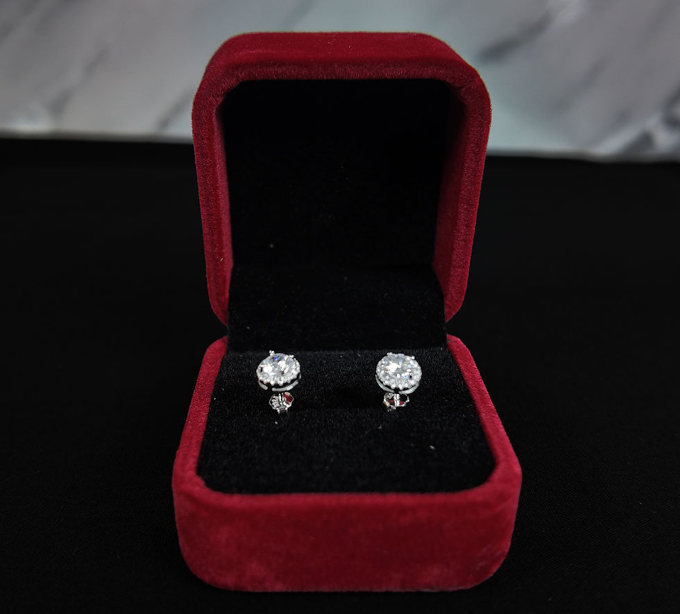 Thumbnail: Sterling Silver Earrings 925 Round Zirconia Womens Stud Jewellery Gift