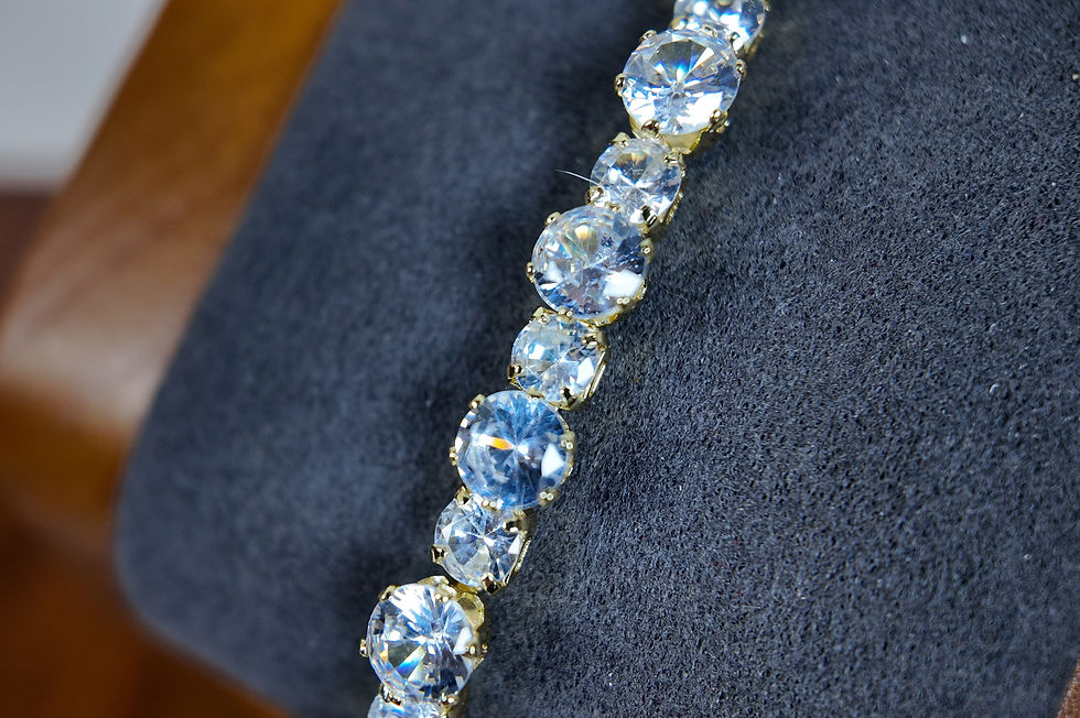 Thumbnail: Cubic Zirconia Tennis Bracelet Gold Colour Jewellery