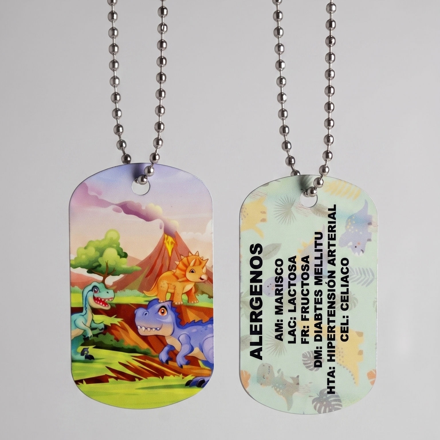 Placa de Identificación Infantil - Motivos Personalizados y Alérgenos