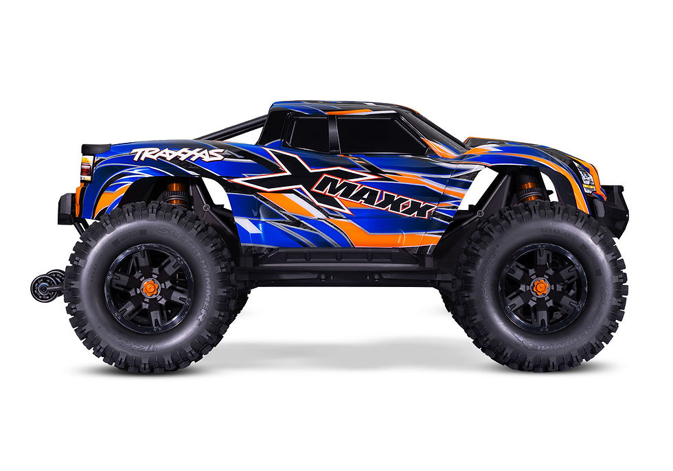 Thumbnail: 77096 Orange X-maxx with NEW belted tires
