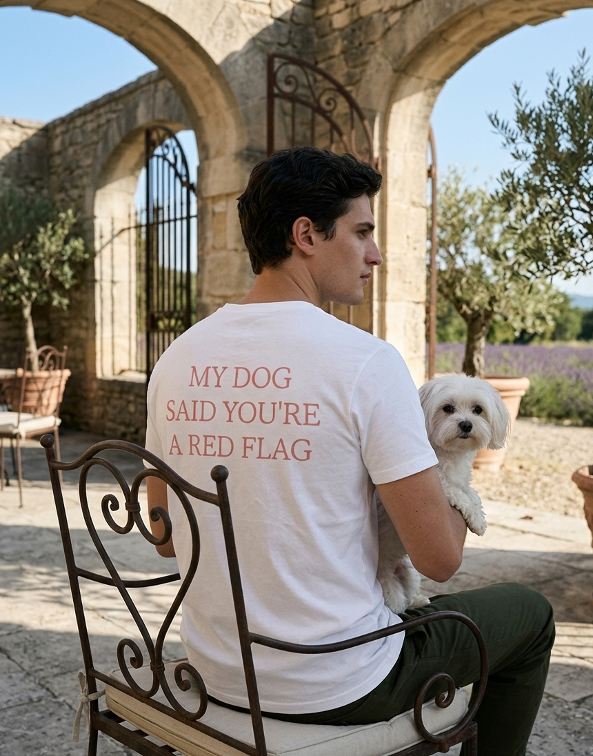 Miniatura: T-shirt  - MY DOG SAID YOU'RE A RED FLAG