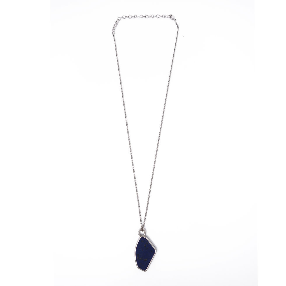 Miniaturbild: Kork Halskette fein Asymmetrisch - BLUE