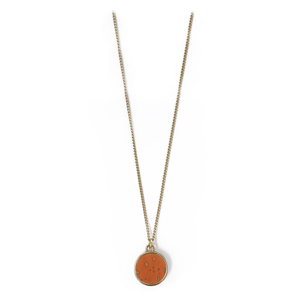 Miniaturbild: Kork Halskette Rund - ORANGE