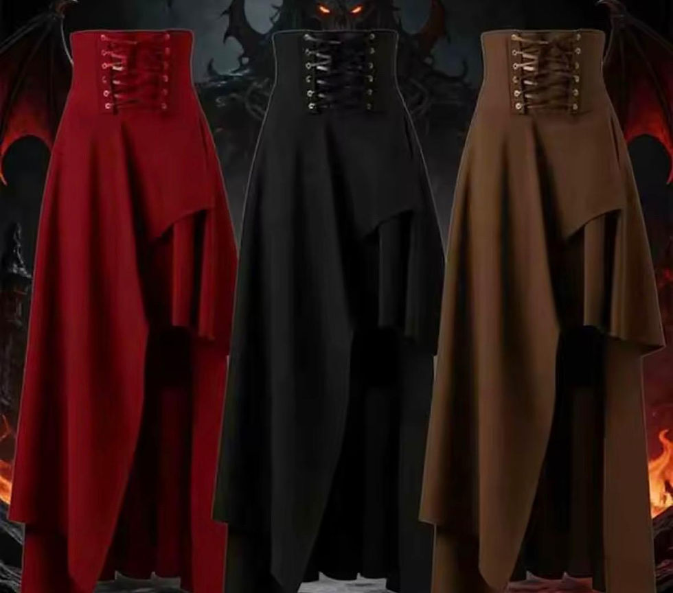 Miniatura: Saia Medieval Gótica Steampunk Viking RPG Cosplay