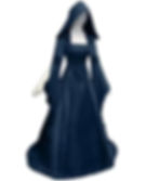 Miniatura: Vestido Casamento Retrô Medieval com Capuz Luxo Cosplay