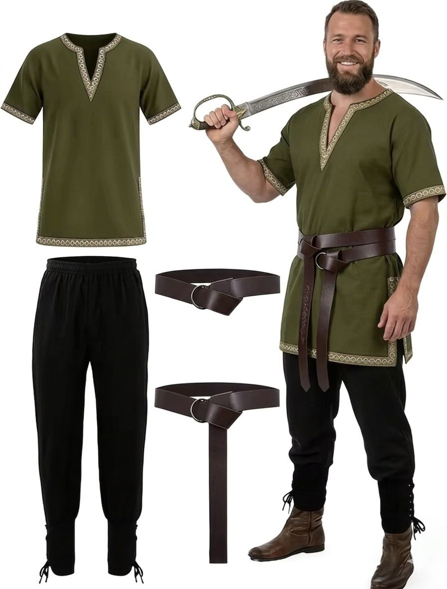 Miniatura: Fantasia Cavaleiro Medieval Túnica Viking Cosplay