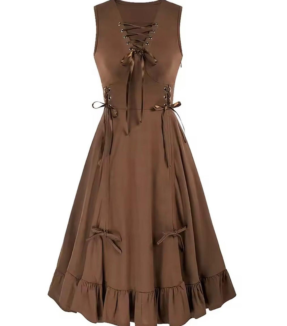 Miniatura: Vestido Vintage Medieval Steampunk Gótico Sem Mangas