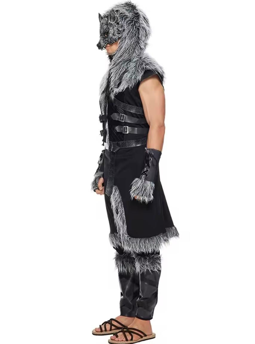 Miniatura: Fantasia Lobo Viking Medieval Lobisomem Guerreiro com Pelos