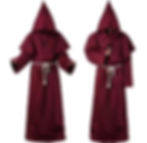 Miniatura: Fantasia Monge Medieval com Capuz Sacerdote Mago Cosplay