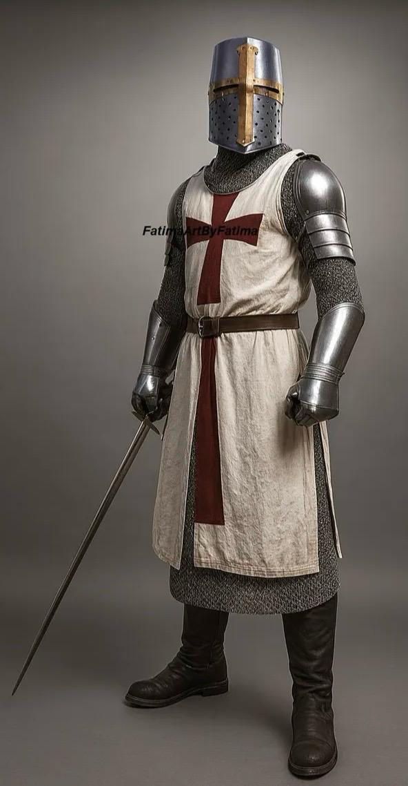 Armadura Medieval Traje Cavaleiro Templário Cruzado Cosplay