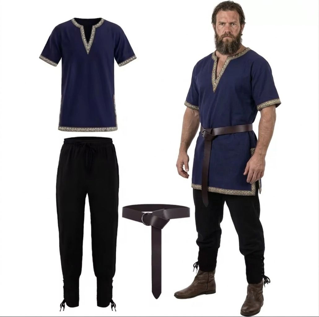 Fantasia Cavaleiro Medieval Túnica Viking Cosplay