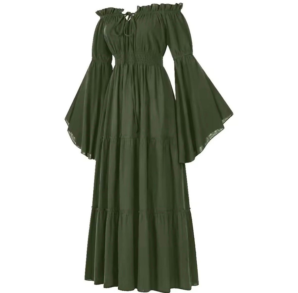 Miniatura: Vestido Irlandês Camponesa Medieval Ombro de Fora Cosplay