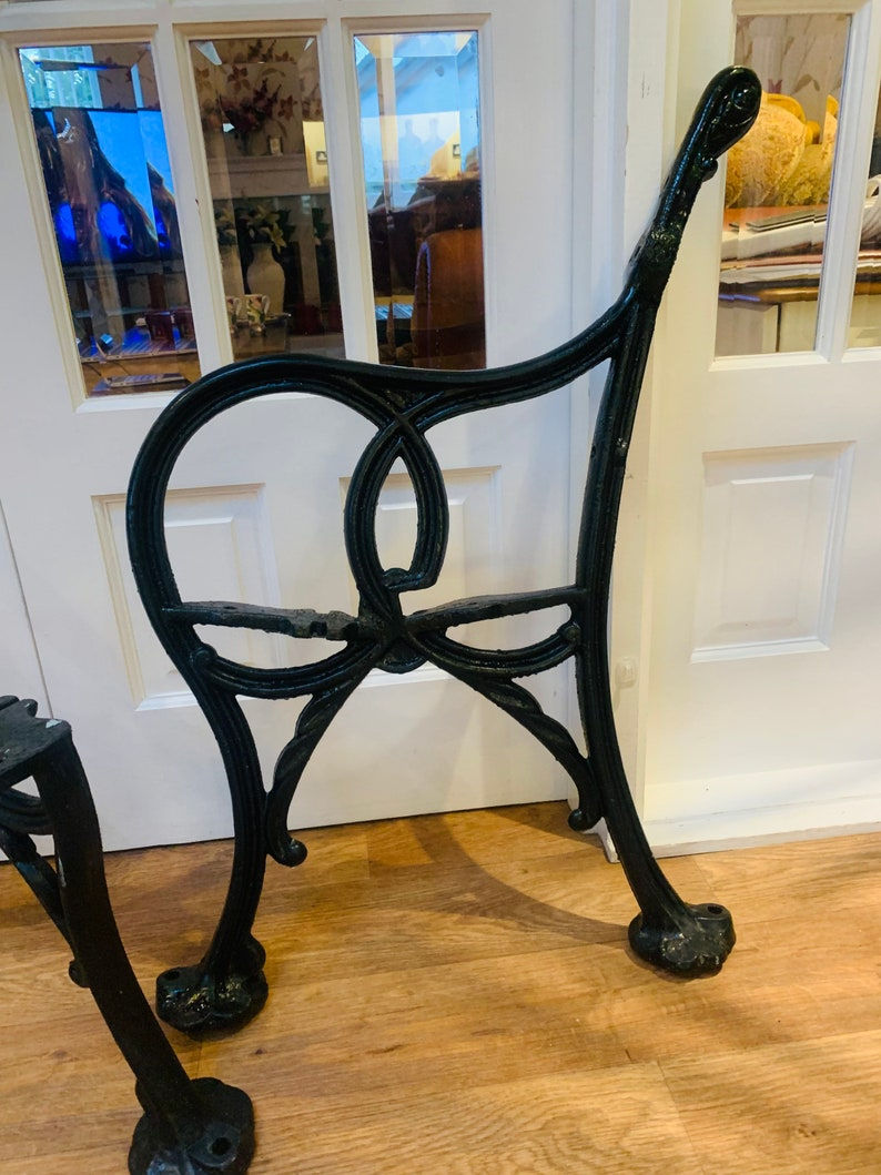 Thumbnail: Fully Restored Cast Iron Garden Bench Ends Patio Seat
